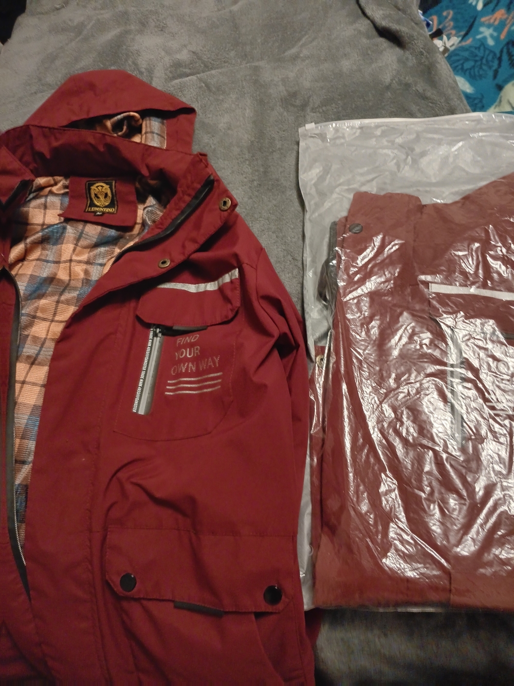 Unisex Red Hooded Jacket NEW in Bag - Find Your Own Way